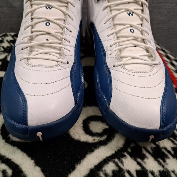 Size 13 Men Nike Air Jordan 12 Retro French Blue White Leather 2015 - Picture 13 of 14